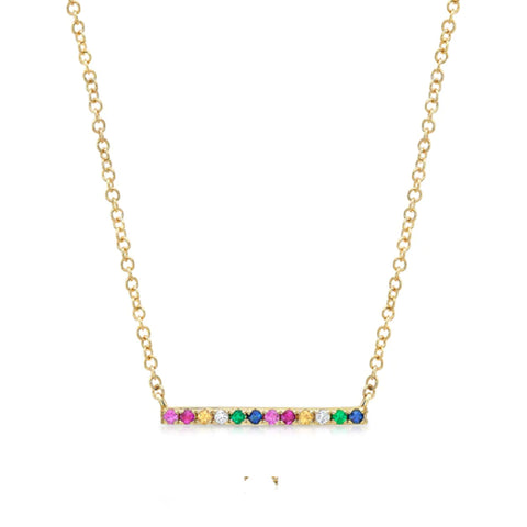 14K ENAMEL STATION BEAD NECKLACE