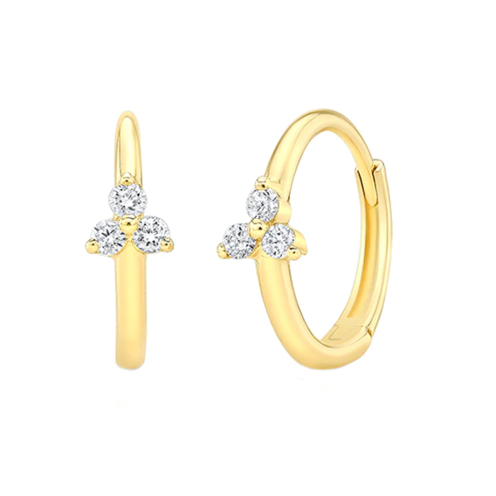 14K PETITE DIAMOND ATRIA HUGGIES