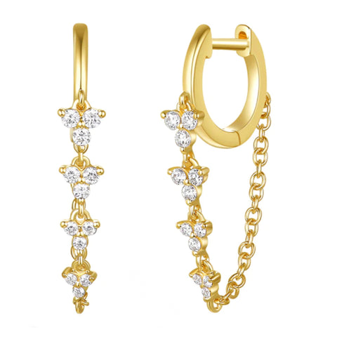 14K MARQUISE DROP THREADER EARRINGS