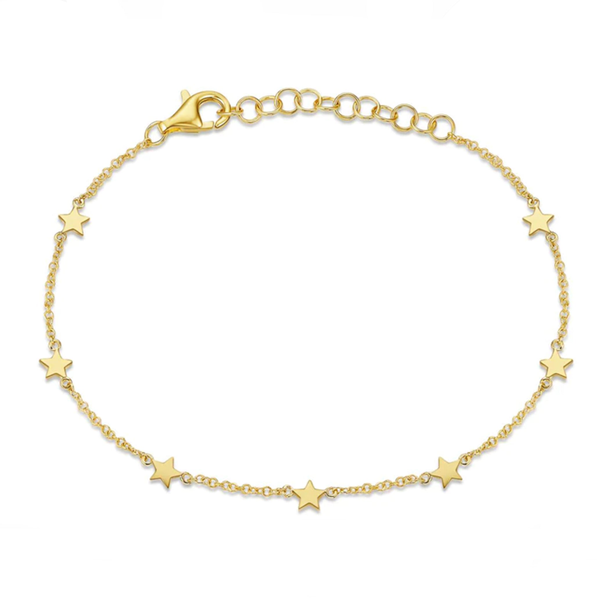 14K SEVEN TINY STARS BRACELET