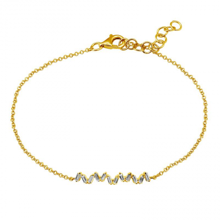14K SCATTERED DIAMOND BAGUETTE BRACELET