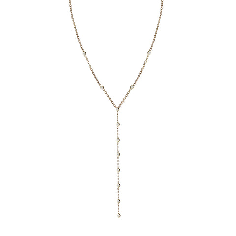 14K LARGE MOON WITH GRADUATED DIAMONDS NECKLACE