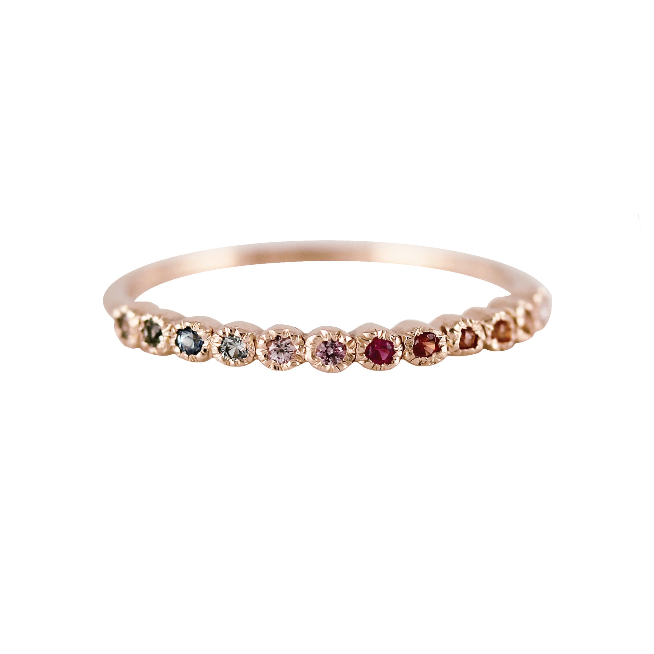 14K RAINBOW BEZEL BAND