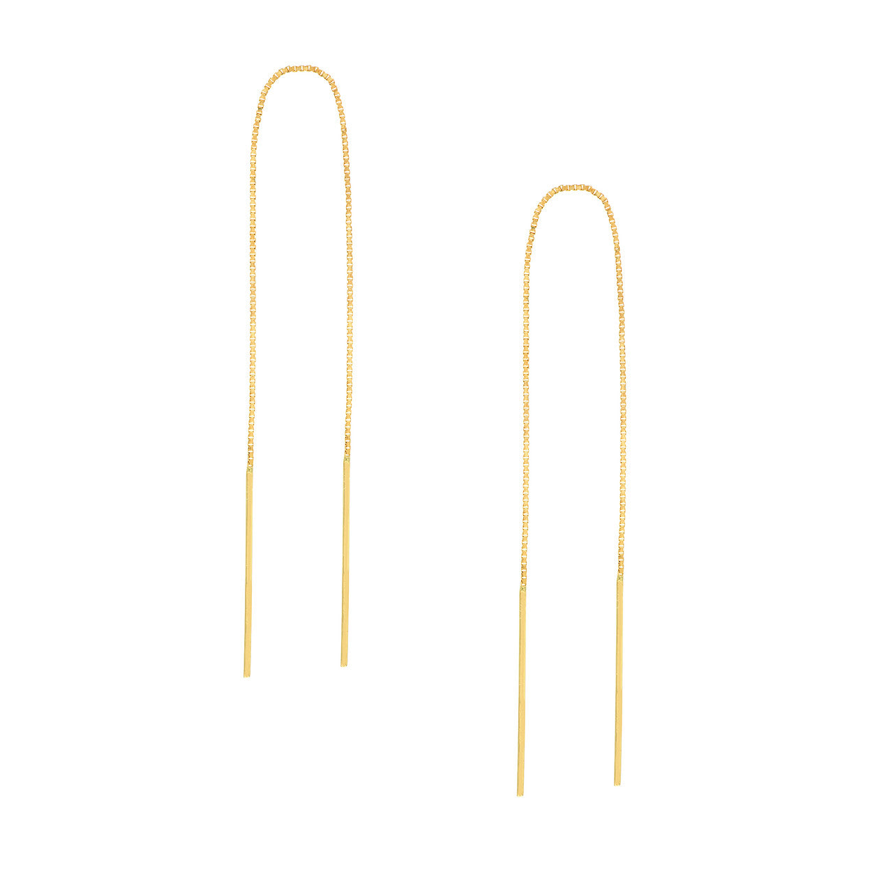 14K BOX CHAIN THREADER EARRINGS