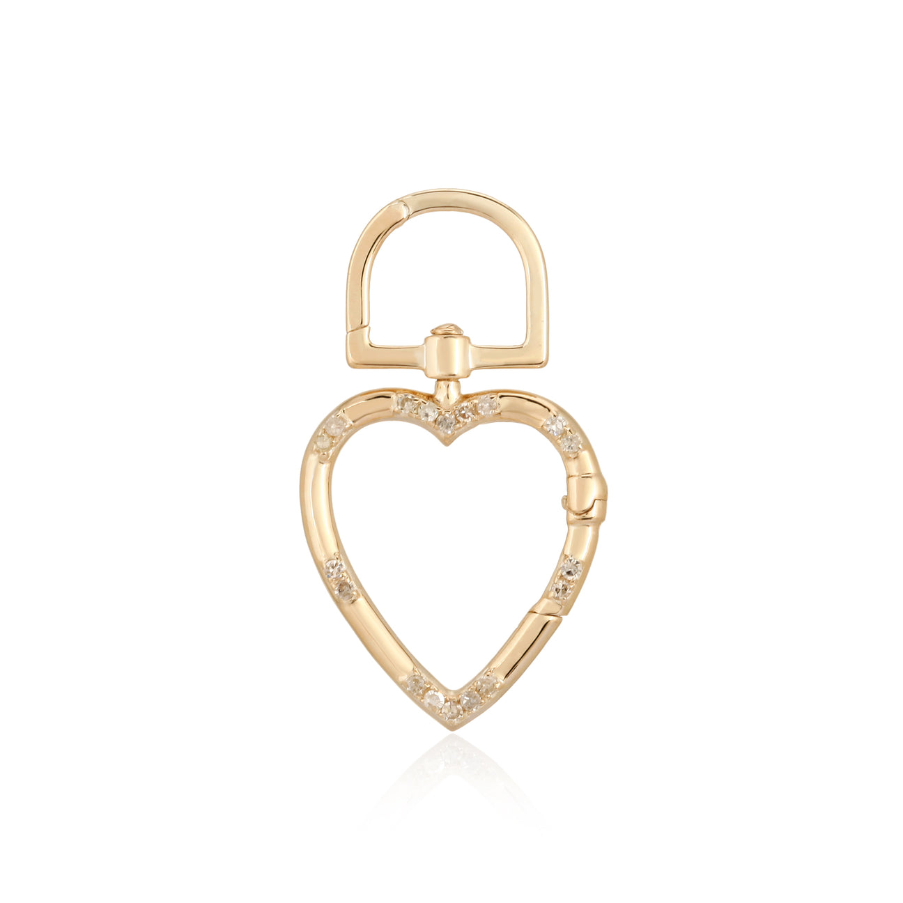 14K DIAMOND ROTATING HEART CHARM HOLDER
