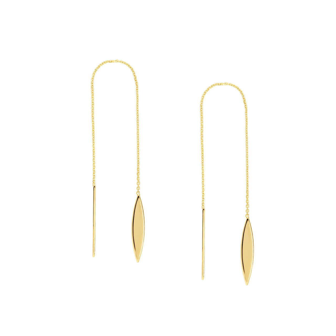 14K MARQUISE DROP THREADER EARRINGS