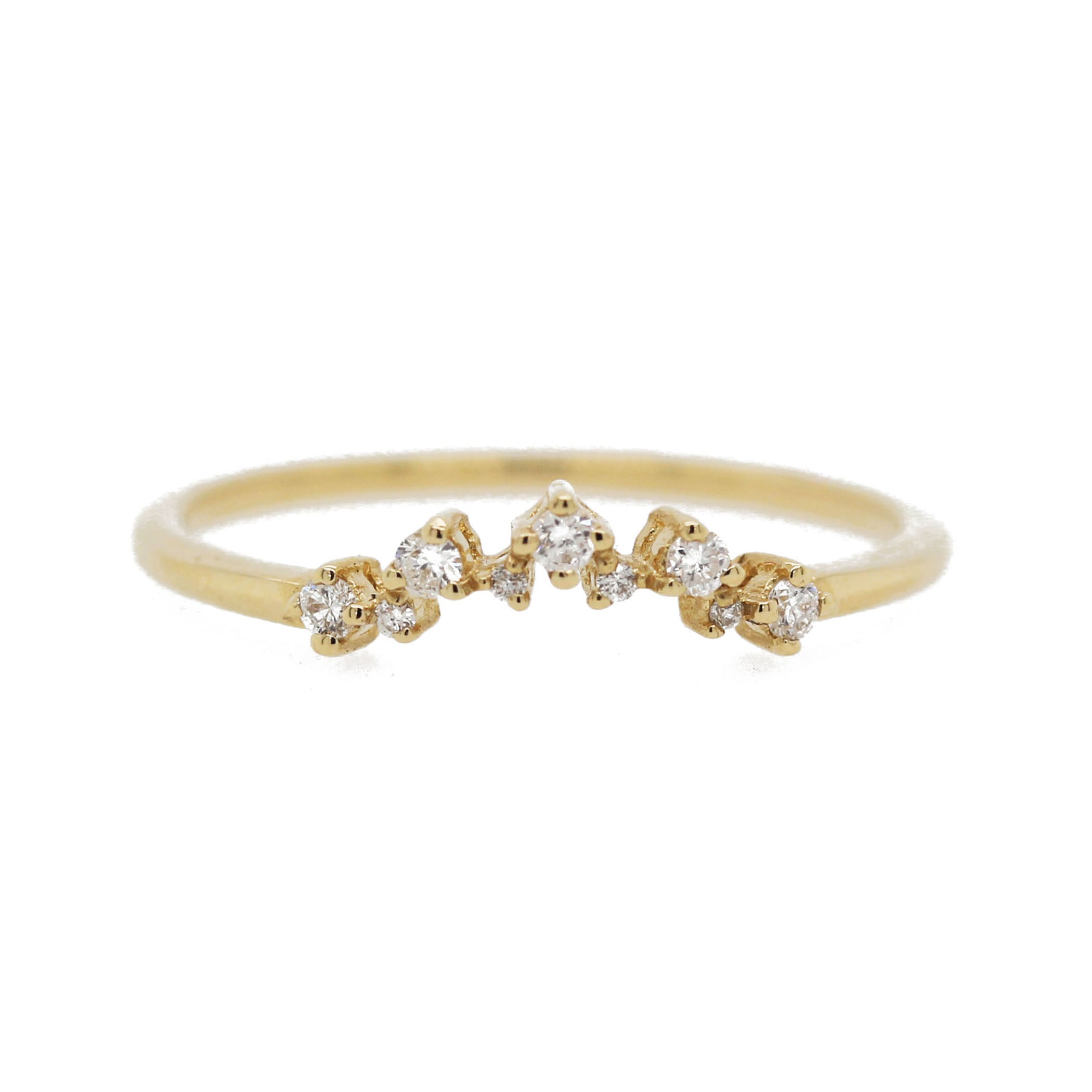 14K SCATTERED DIAMONDS ARC BAND