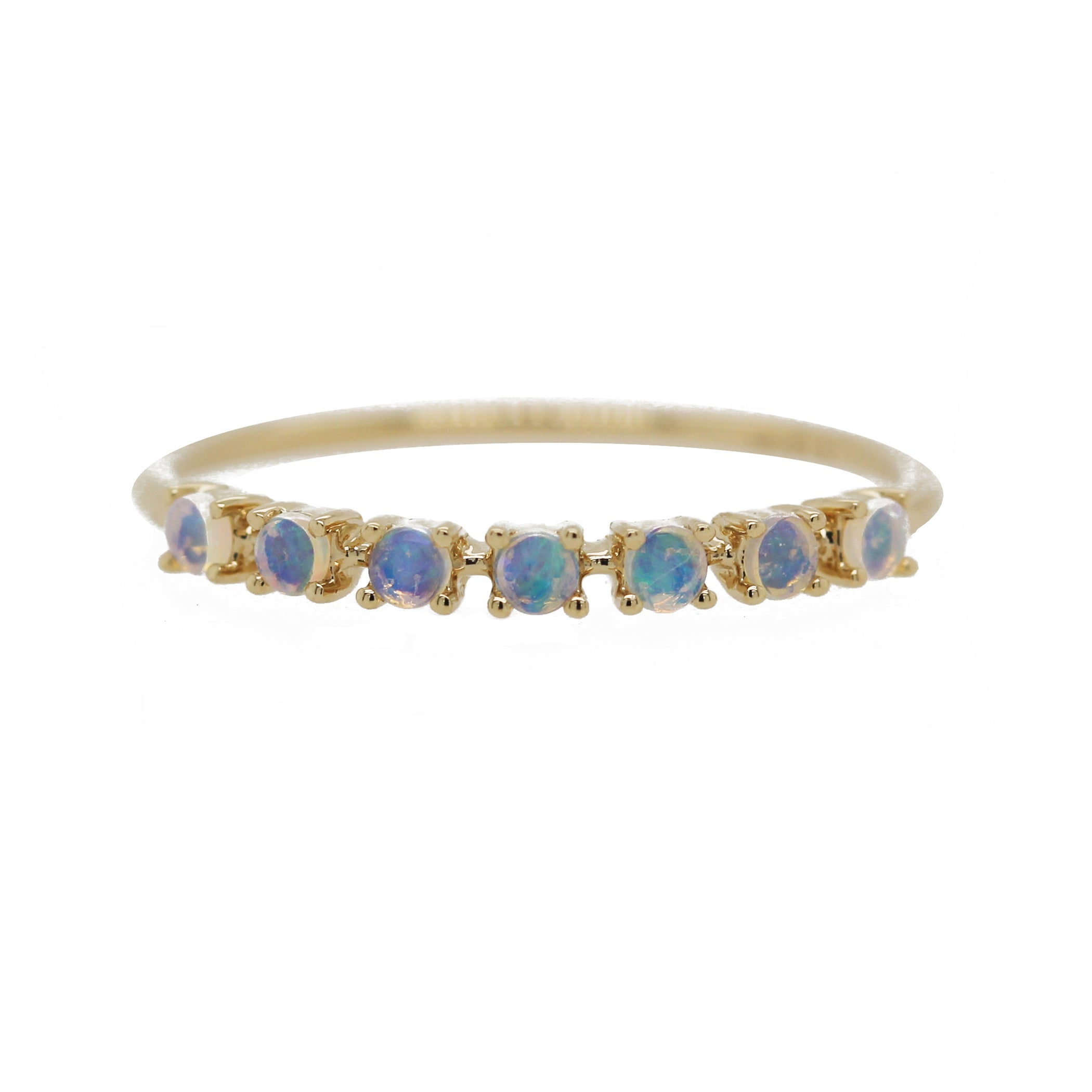 14K SEVEN PRONG SET OPAL RING