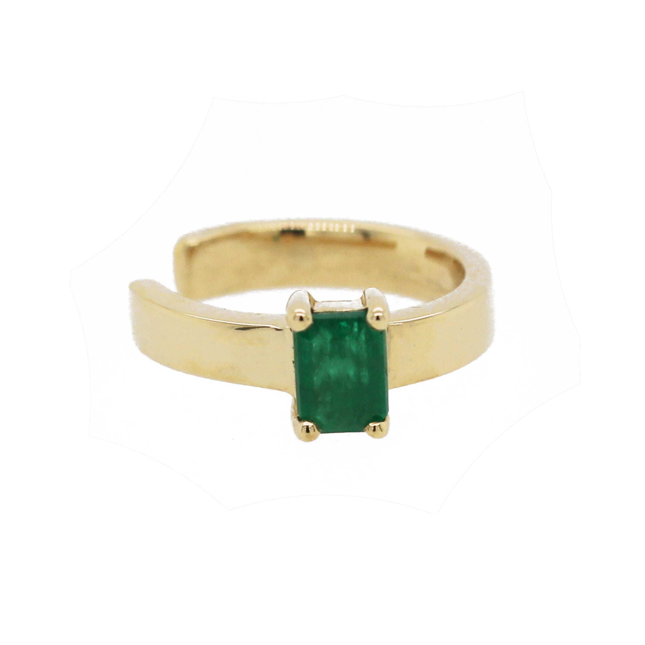 14K SINGLE EMERALD BAGUETTE EAR CUFF