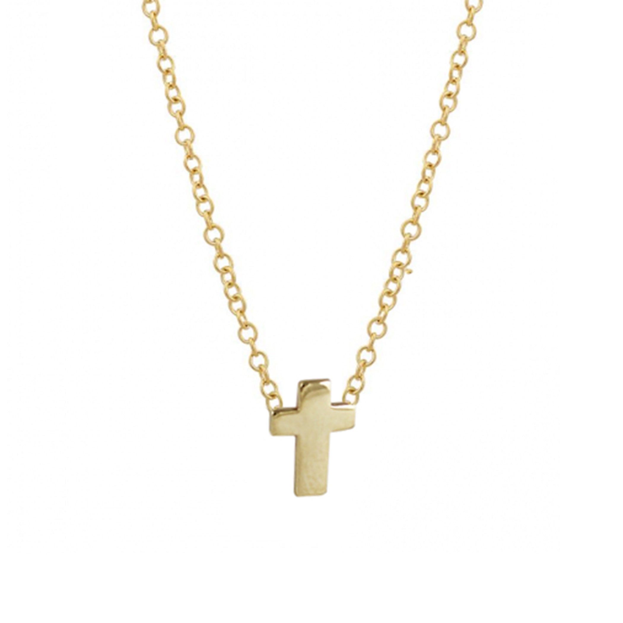 14K TINY CROSS NECKLACE