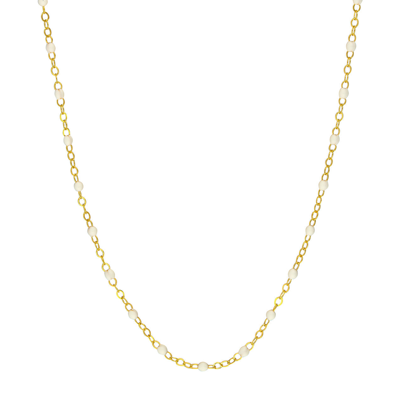 14K ENAMEL STATION BEAD NECKLACE