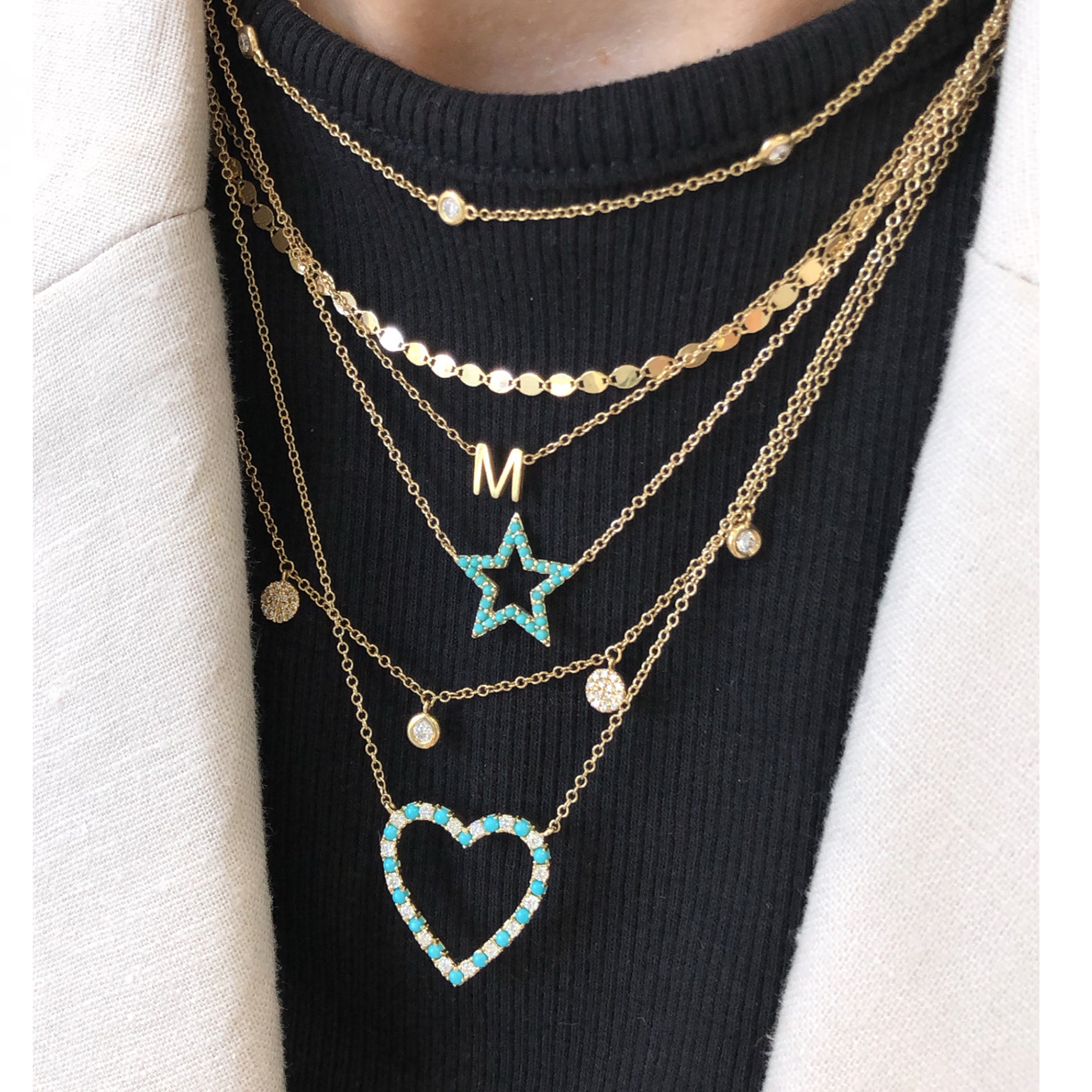 14K MIRROR VALENTINO CHAIN NECKLACE