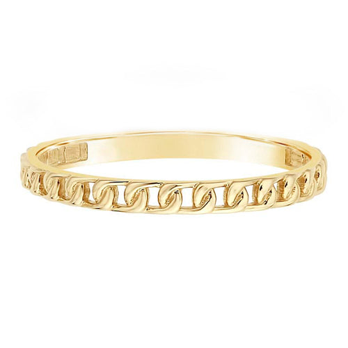 14K SOLID THIN CURB CHAIN RING