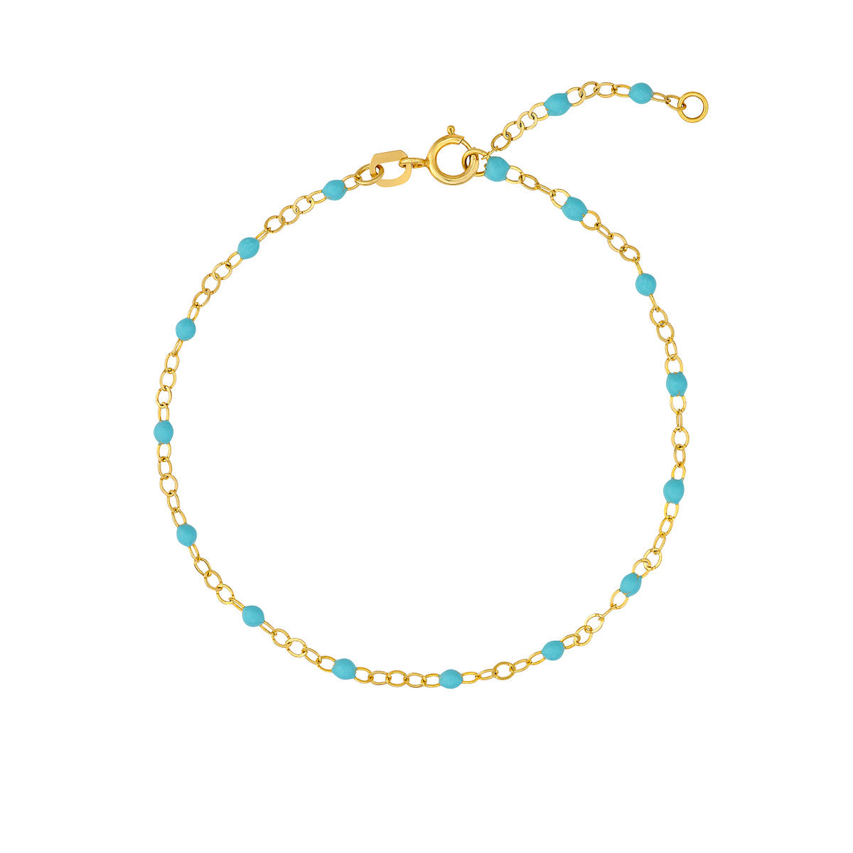 14K STATION TURQUOISE ENAMEL BRACELET