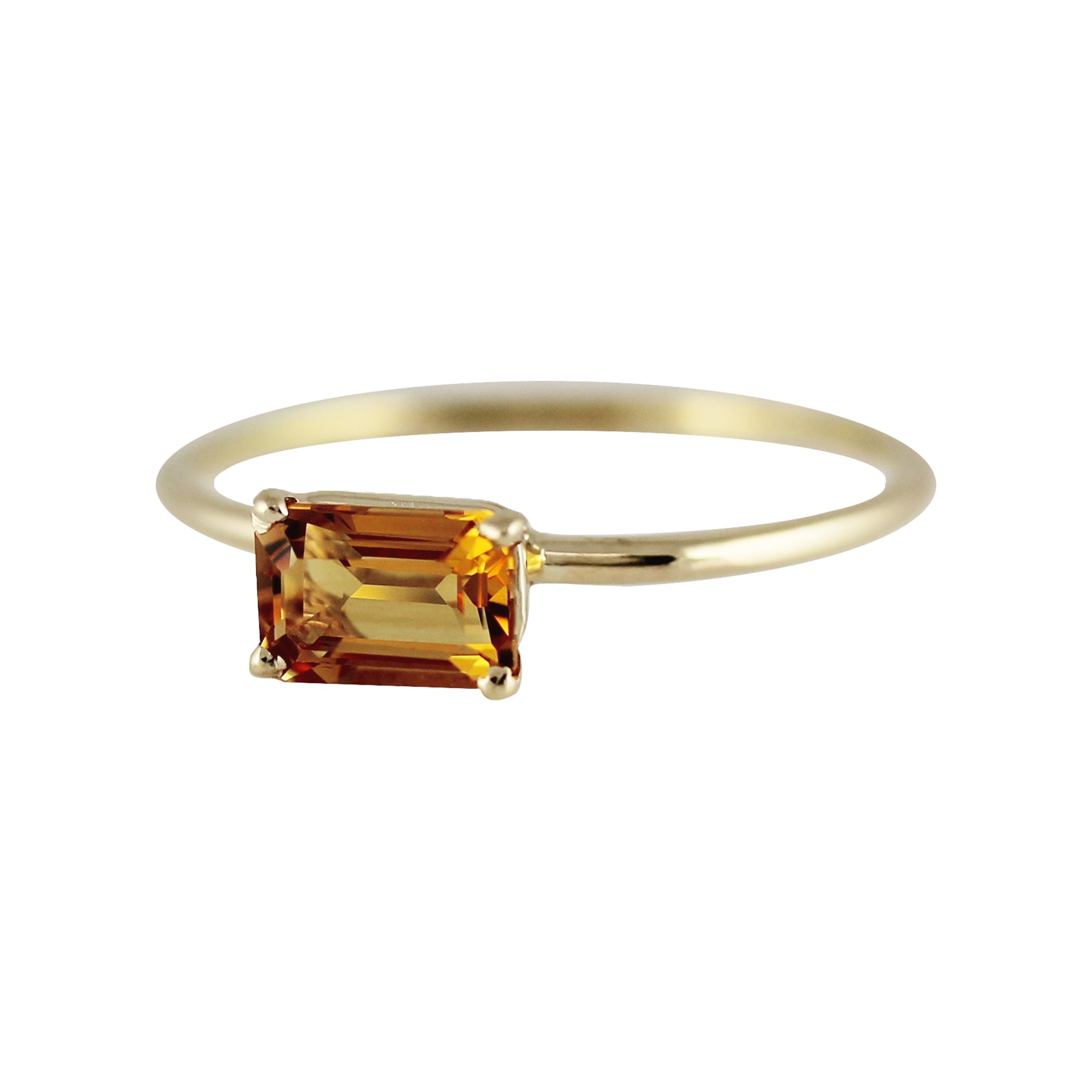 14K 6X4 MM CITRINE RING