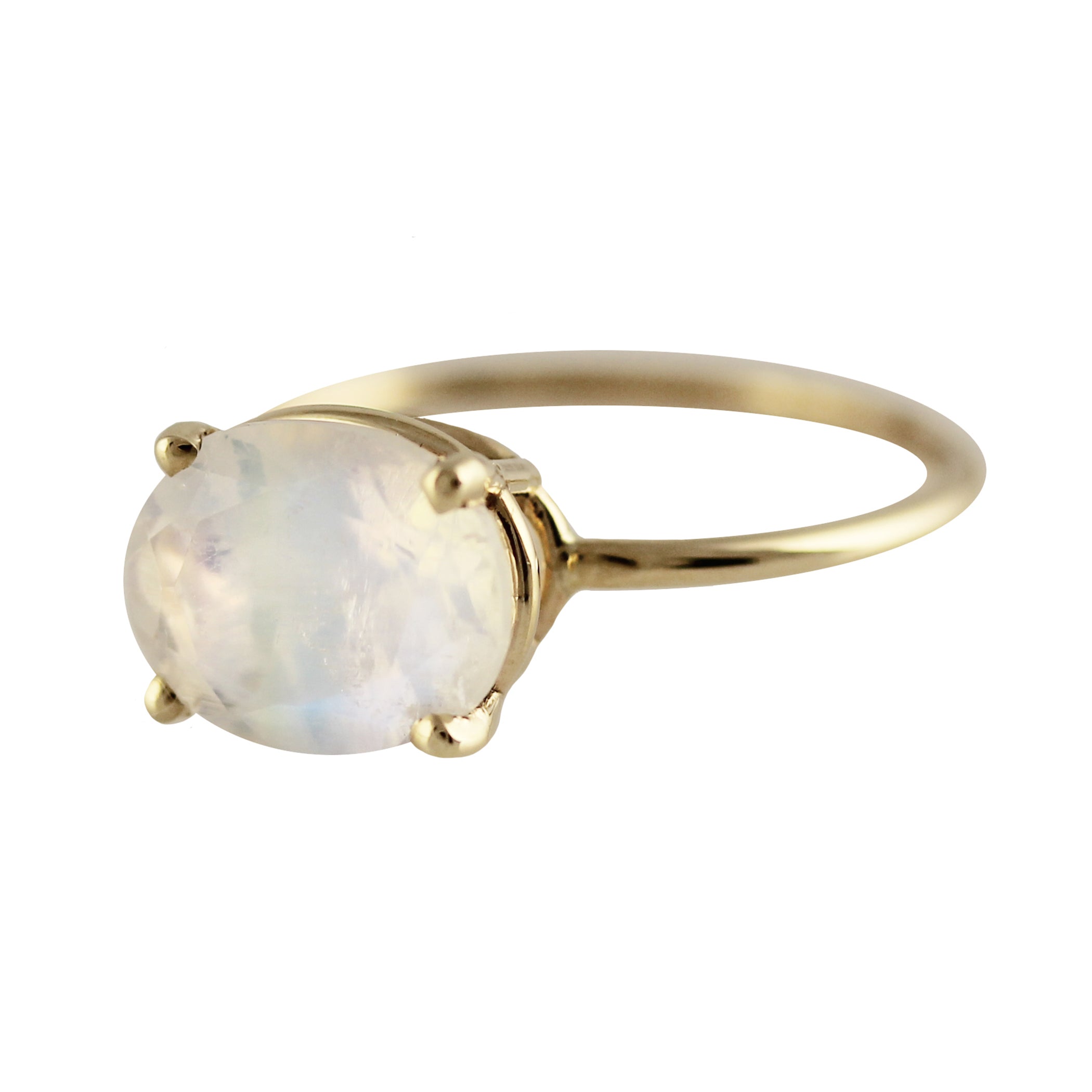 14K 10 X 8 MM OVAL MOONSTONE RING
