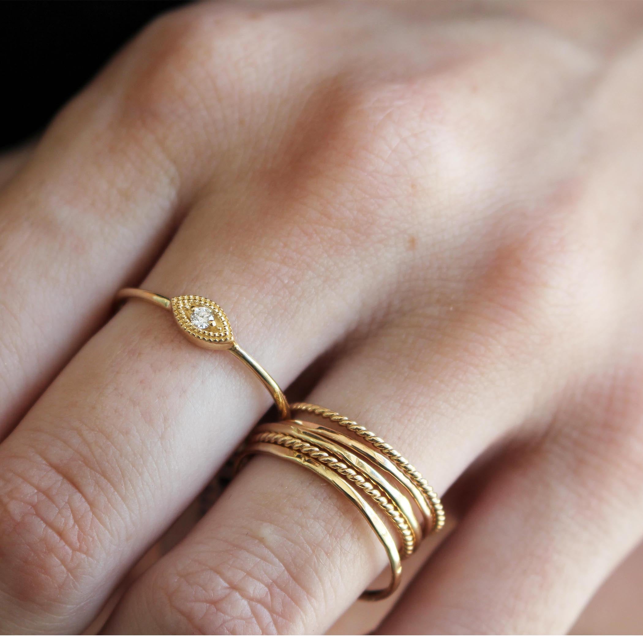 14K GOLD ROPE RING