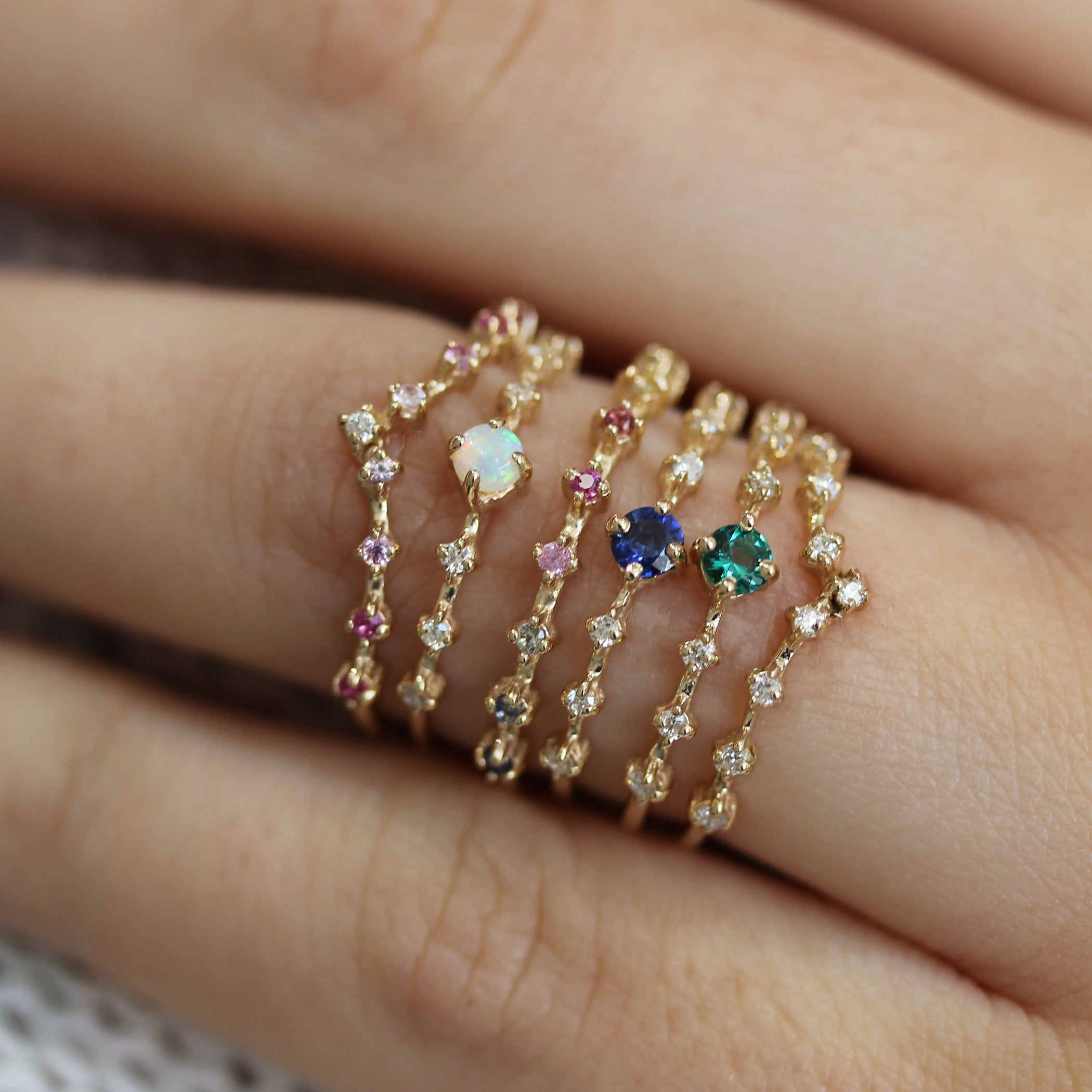 14K CELESTIAL BLUSH TIARA RING