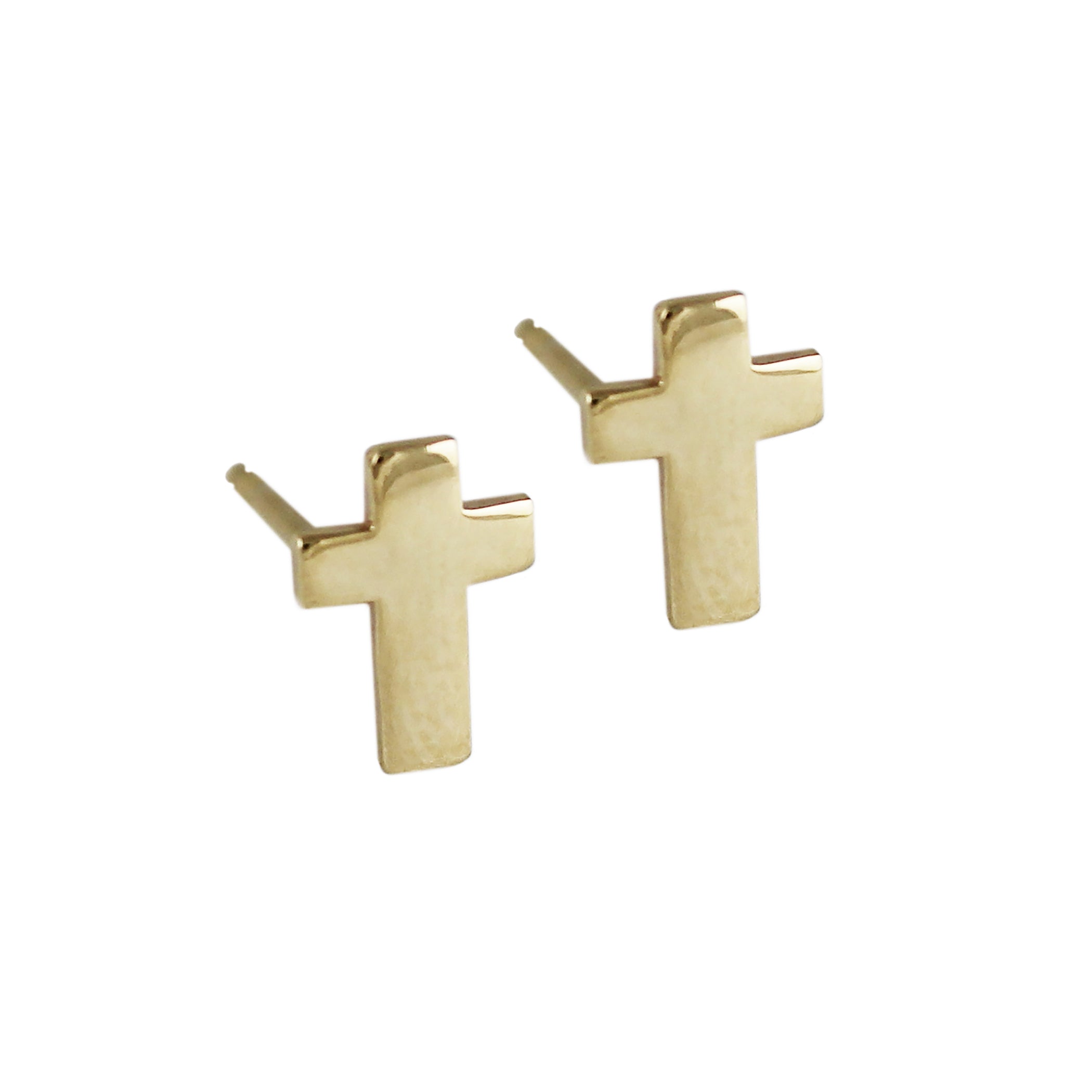 14K CROSS STUDS