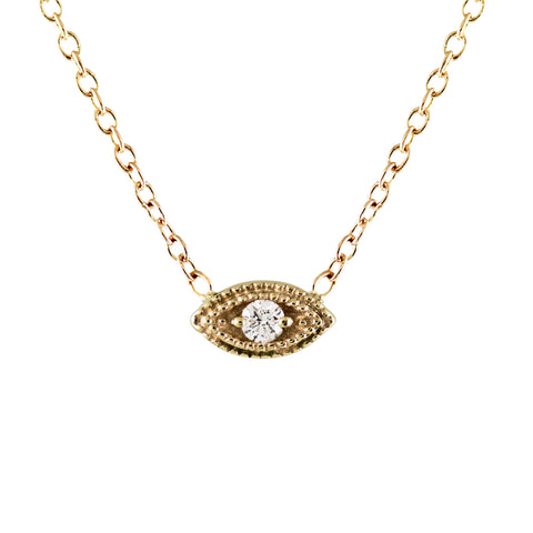 14K FLUTED MEDALLION WITH RUBY AND DIAMOND HALO NECKLACE
