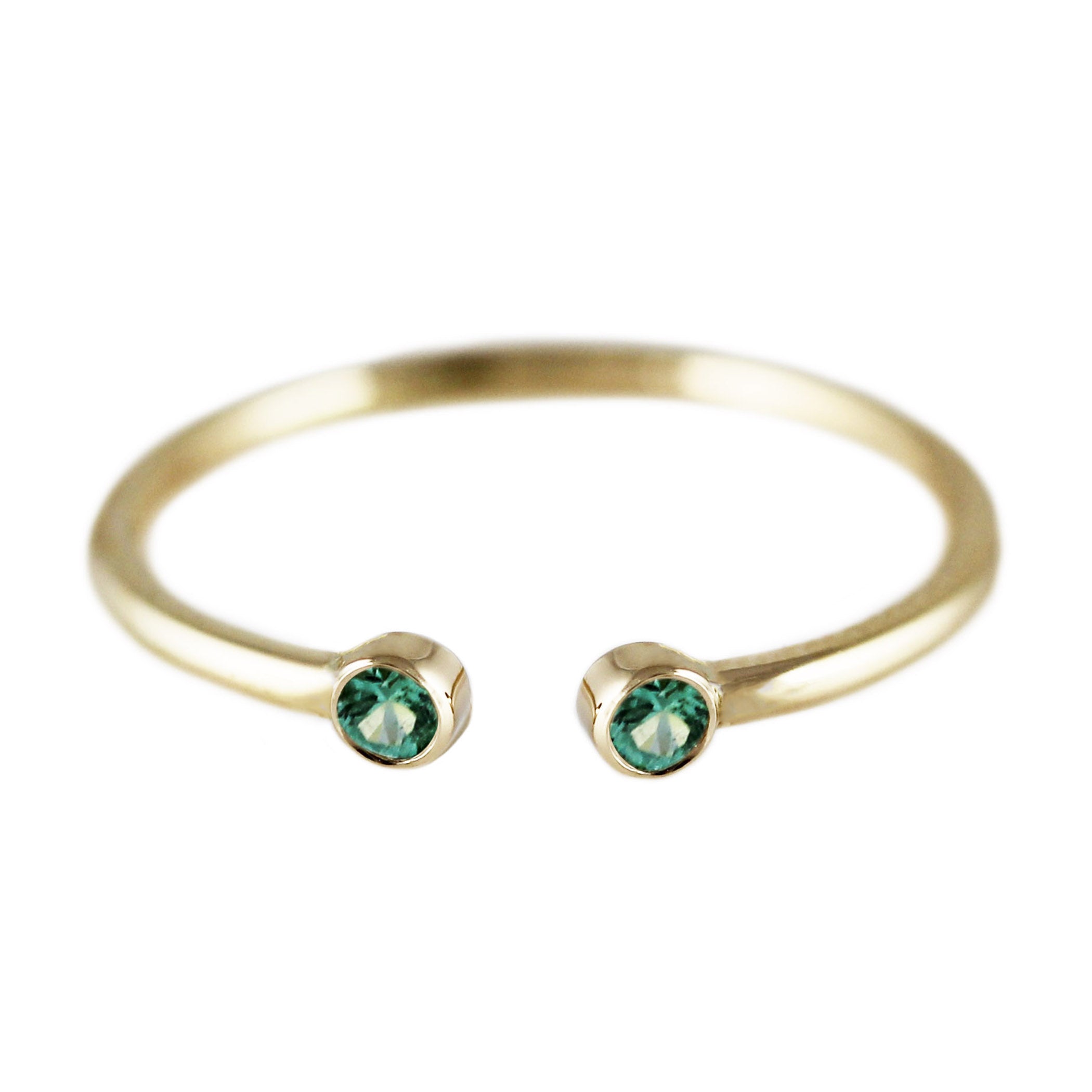 14K EMERALD CUFF RING