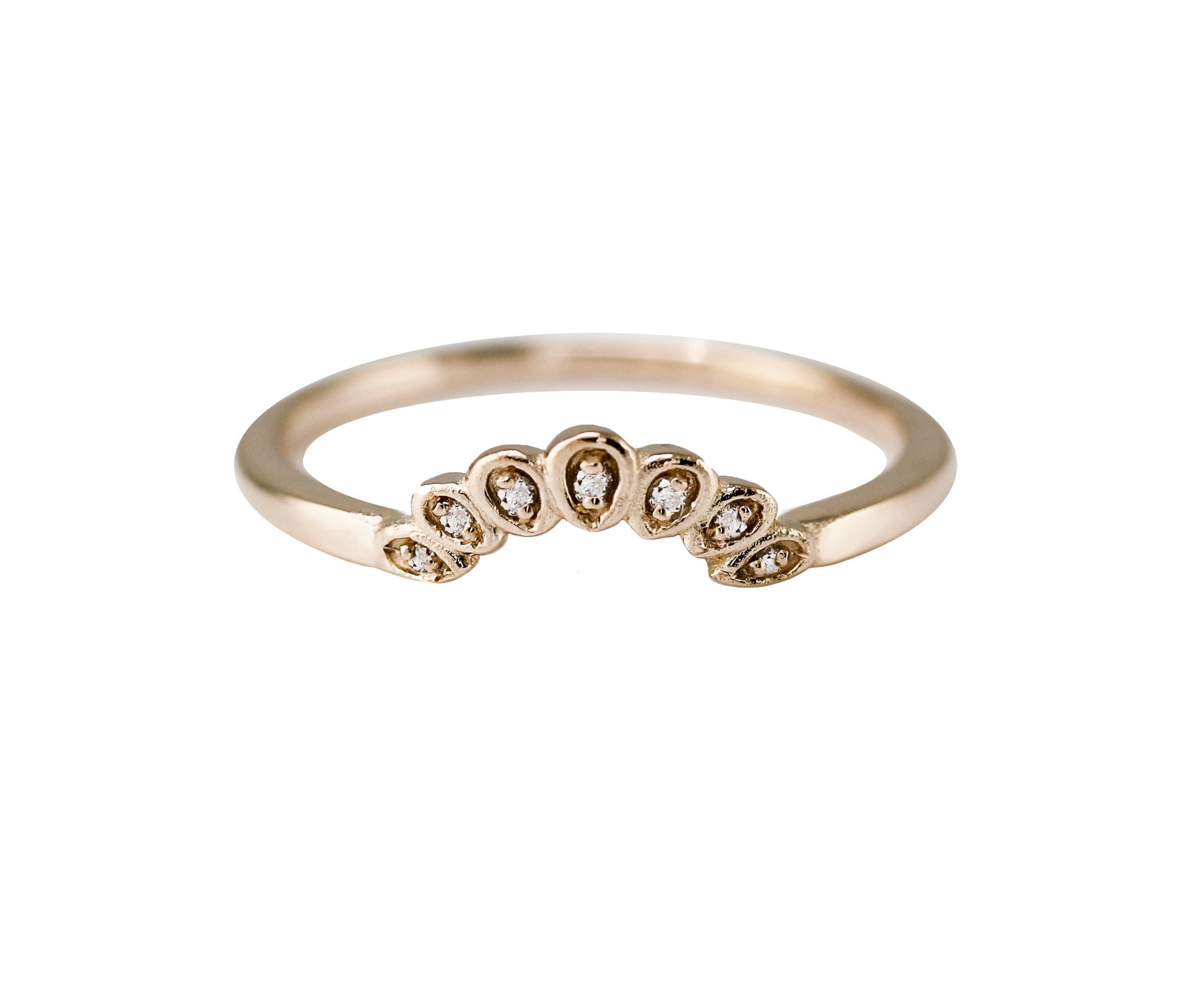 14K FAN DIAMOND BAND RING