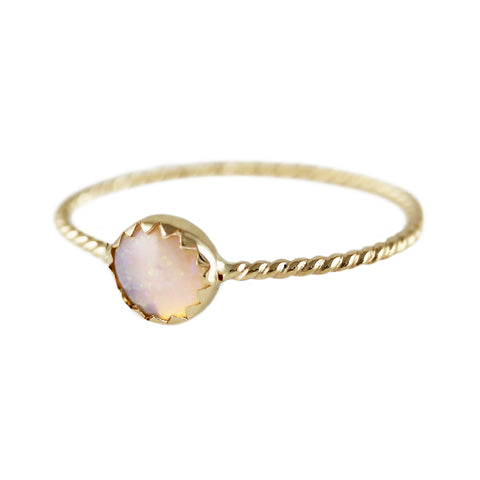 14K PLAIN GOLDEN OPAL RING