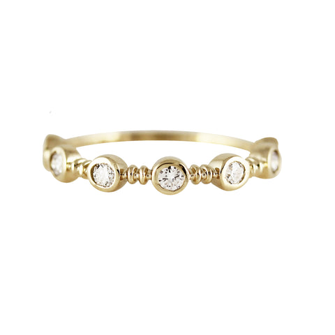 14K BAGUETTE AND ROUND DIAMOND BAND