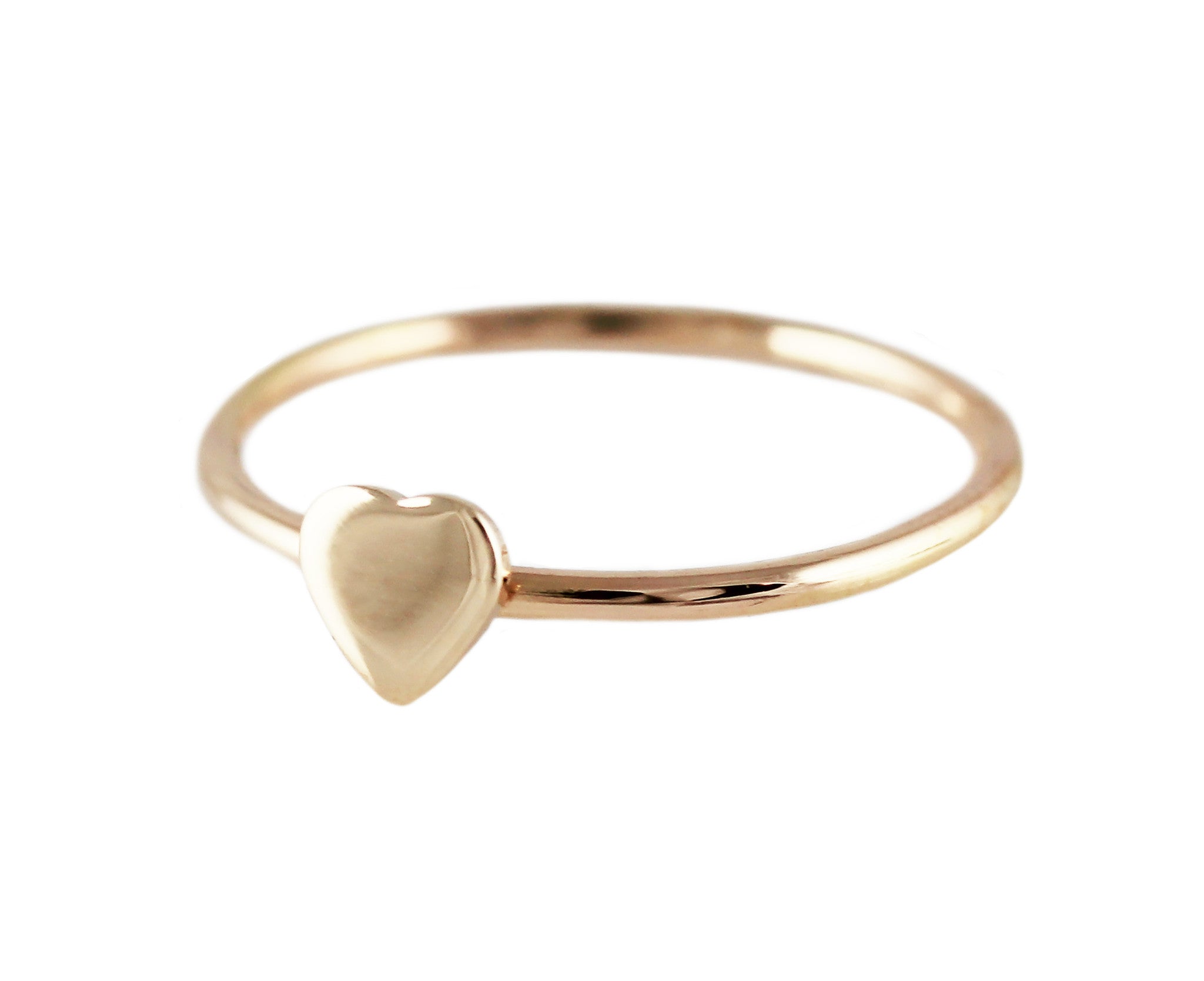 14K TINY HEART RING