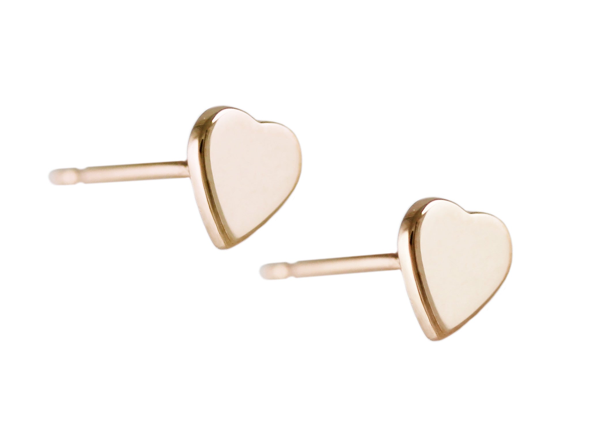 14K TINY HEART STUDS