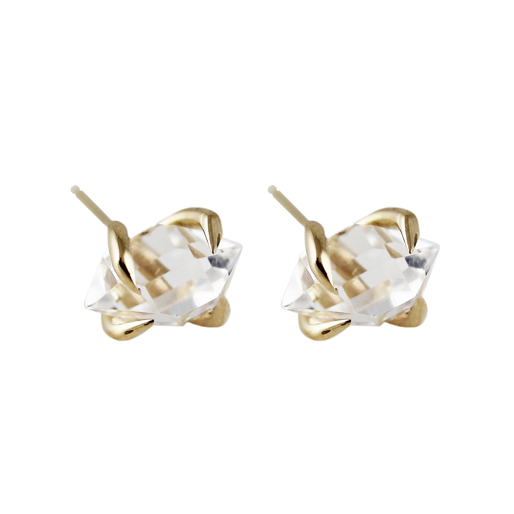 14K HERKIMER DIAMOND STUDS