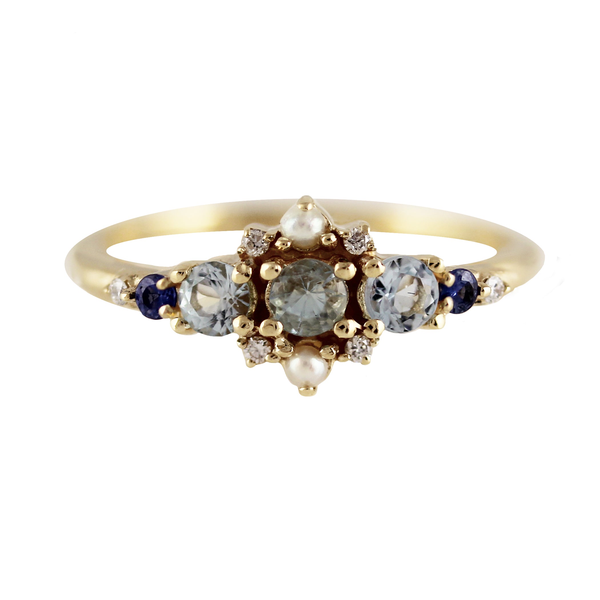 14K HOLY AQUAMARINE RING