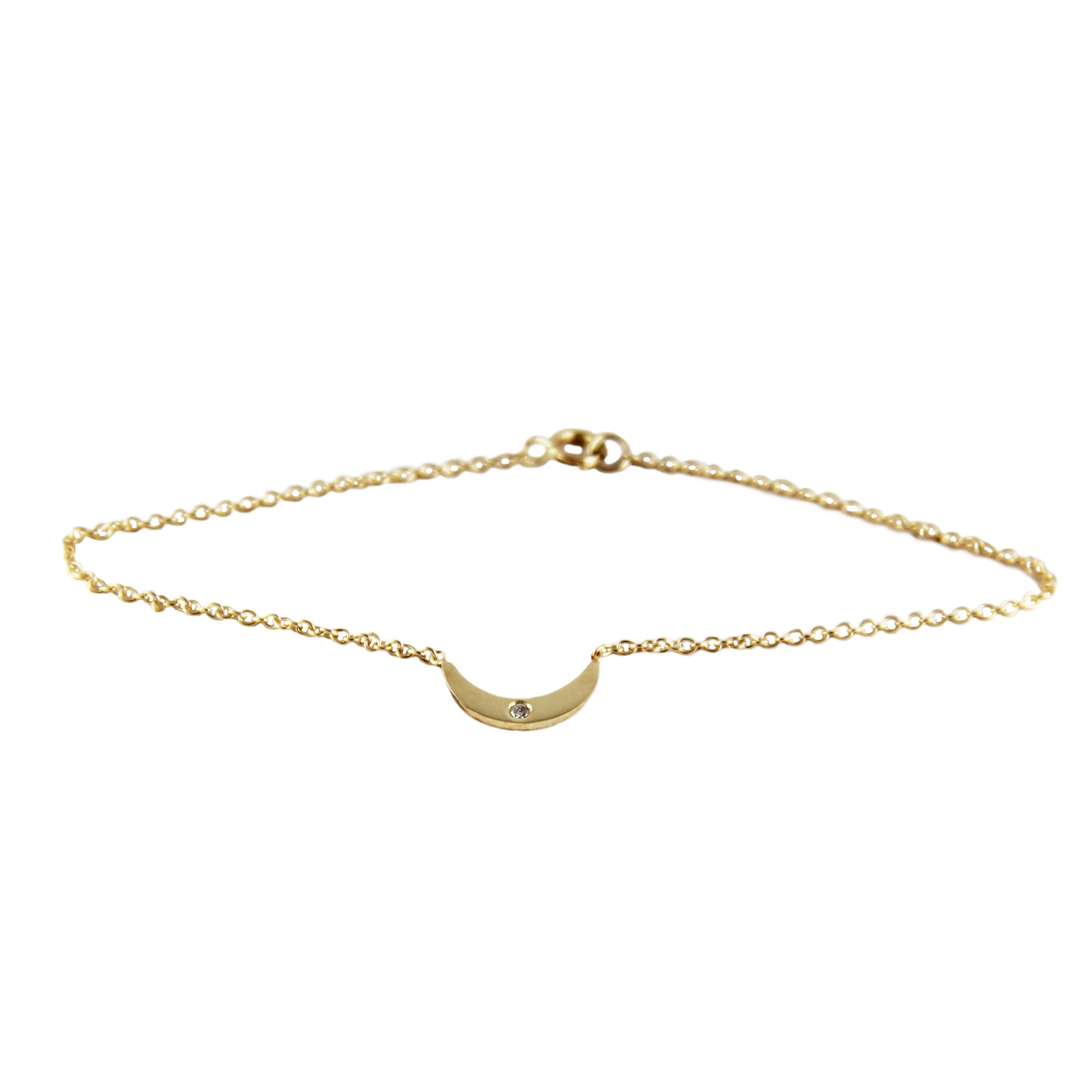14K MOON WITH DIAMOND BRACELET