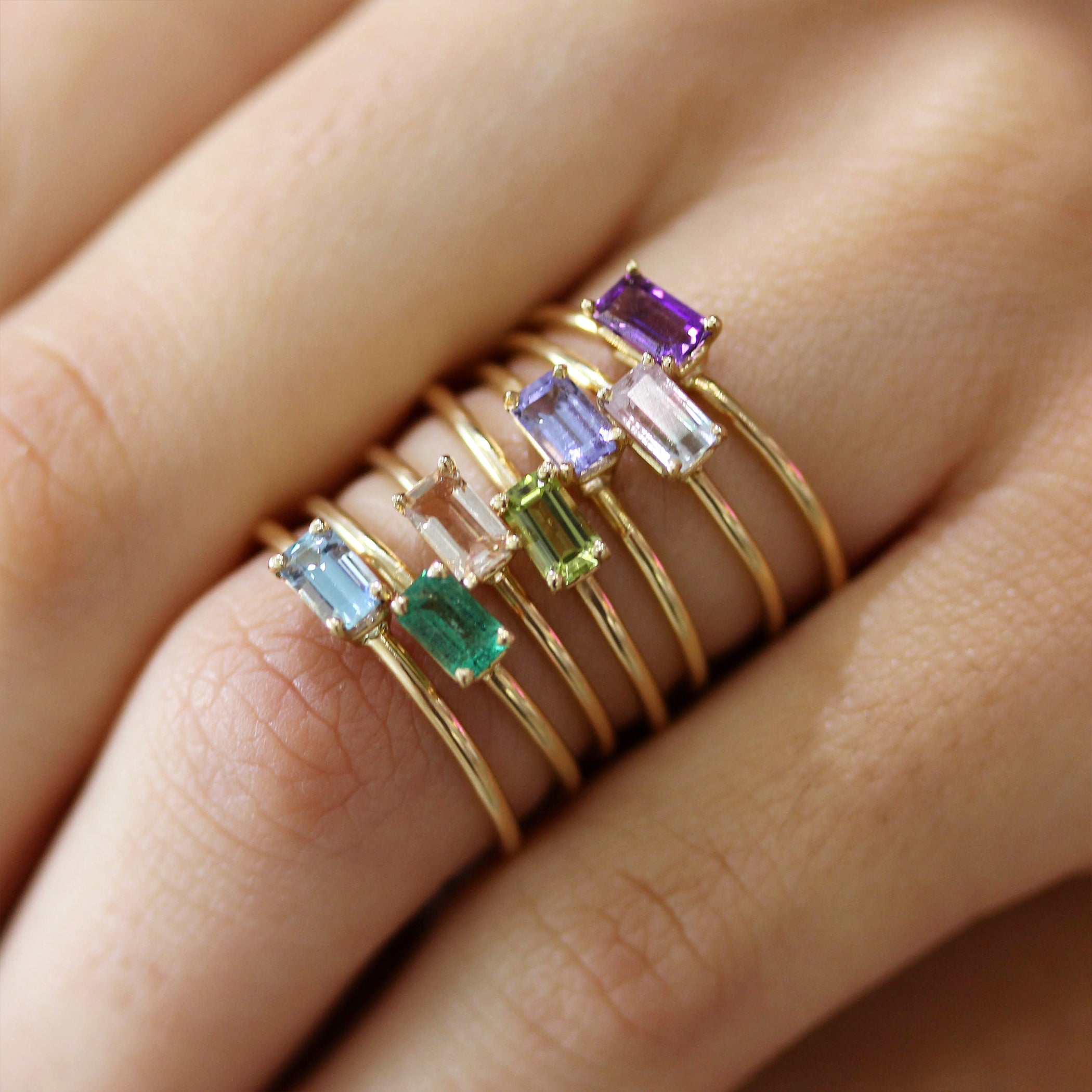 14K AMETHYST OCTAGON RING