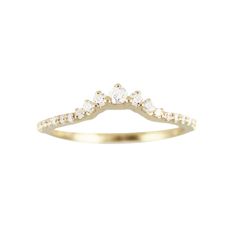 14K BAGUETTE AND ROUND DIAMOND BAND
