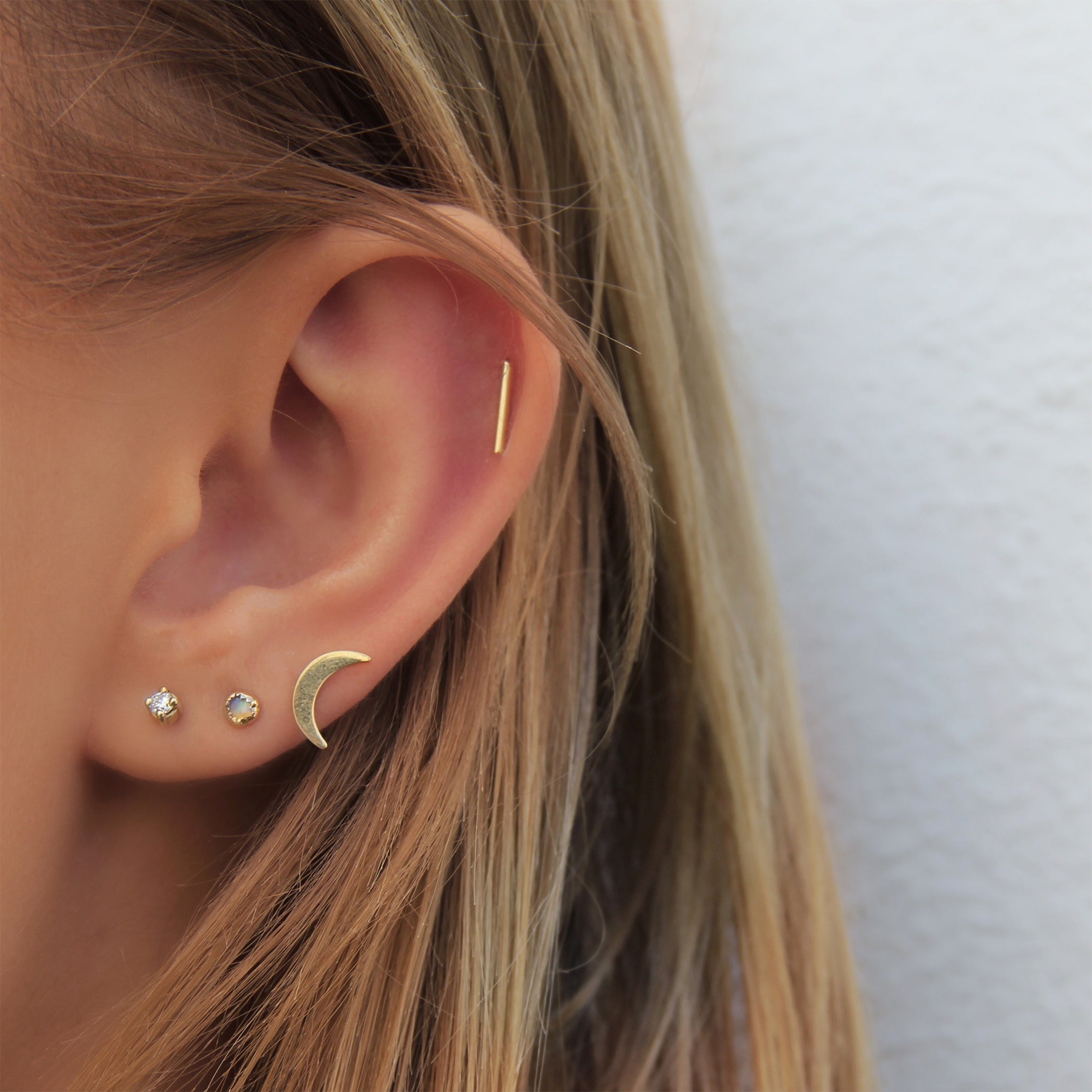 14K STAPLE STUDS 10MM