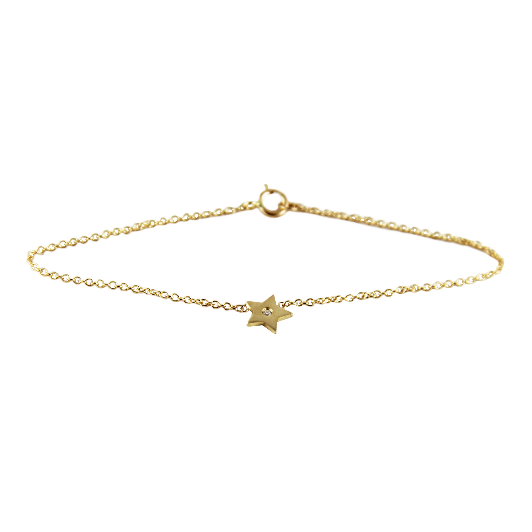 14K STAR WITH DIAMOND BRACELET