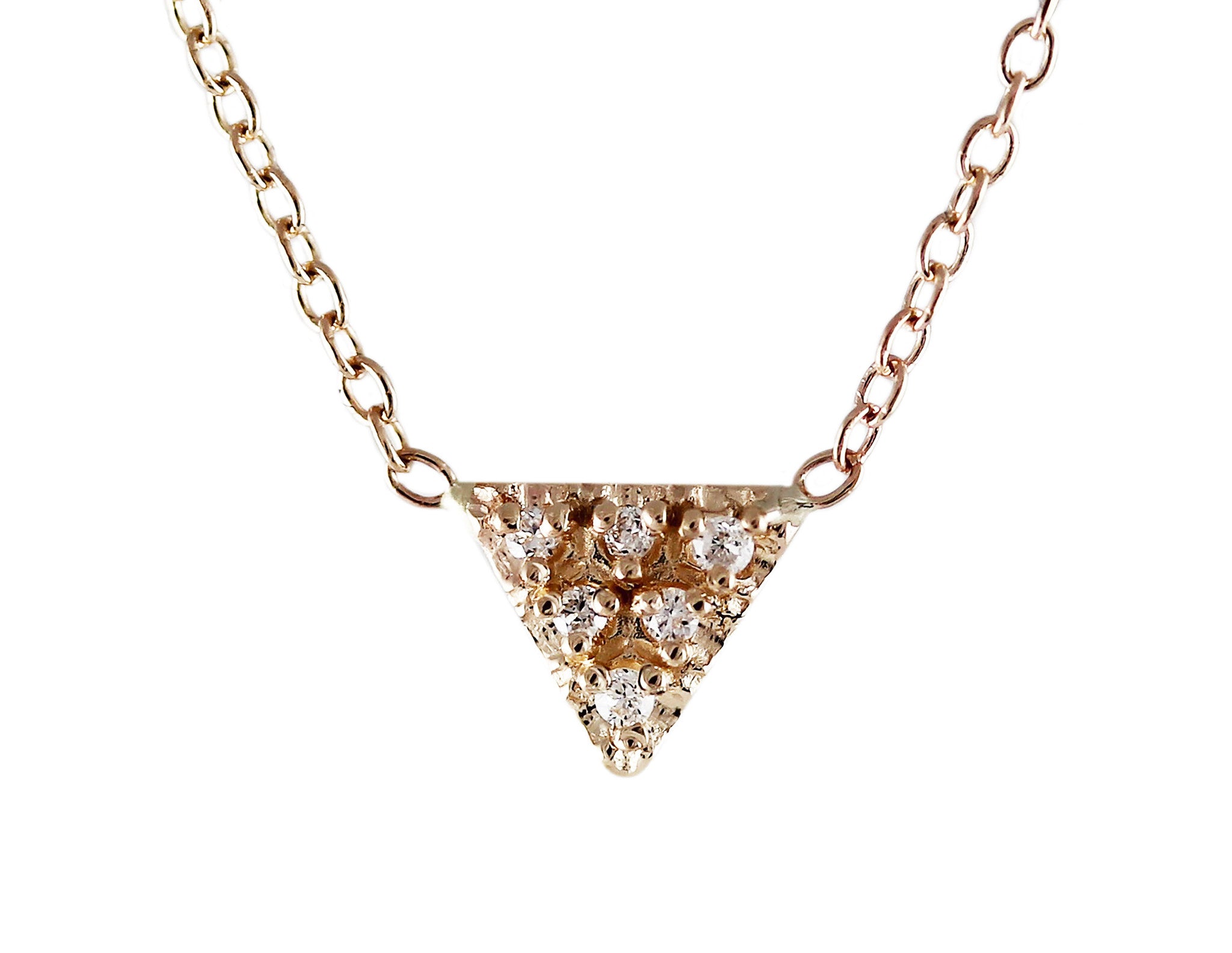 14K TRIANGLE WITH PAVE NECKLACE