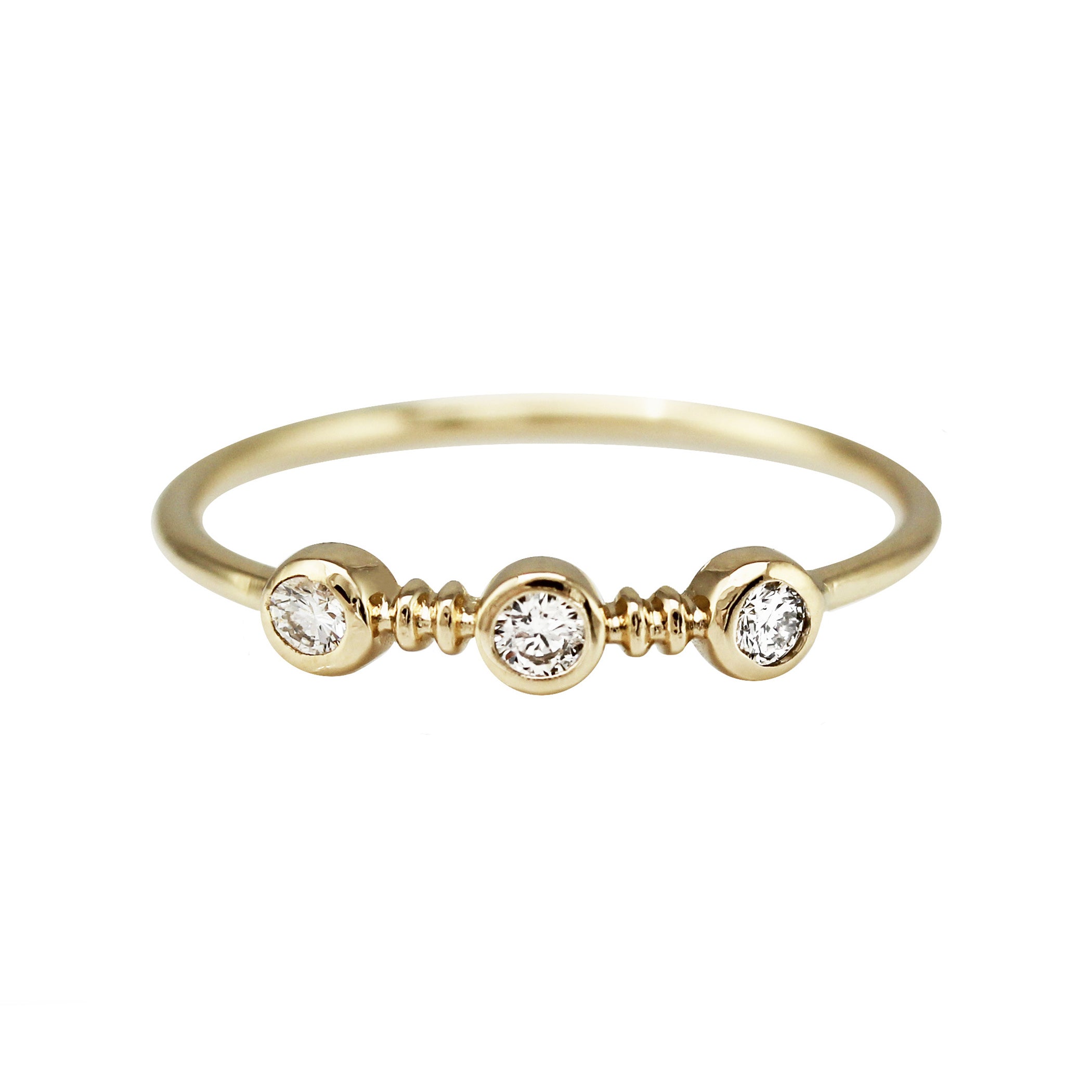 14K TWIST TRIO DIAMOND RING