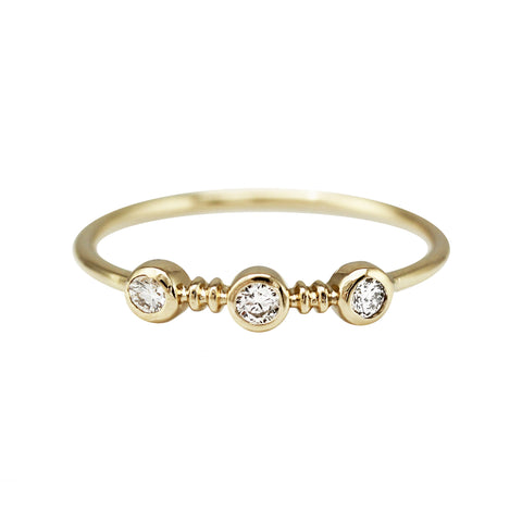 14K FAN DIAMOND BAND RING