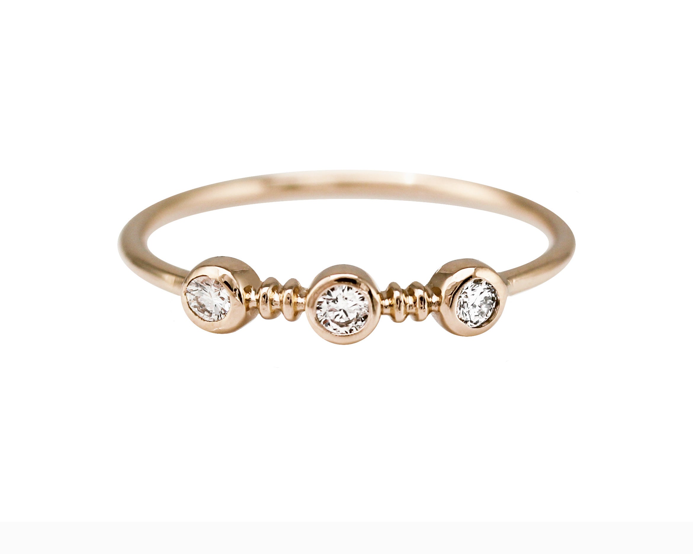 14K TWIST TRIO DIAMOND RING