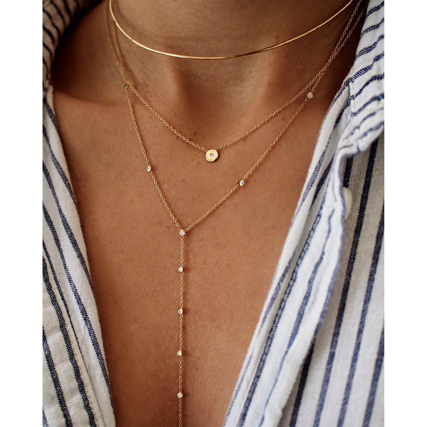 14K WIRE CHOKER NECKLACE LUMO