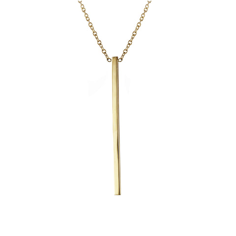 14K 1" VERTICAL BAR NECKLACE