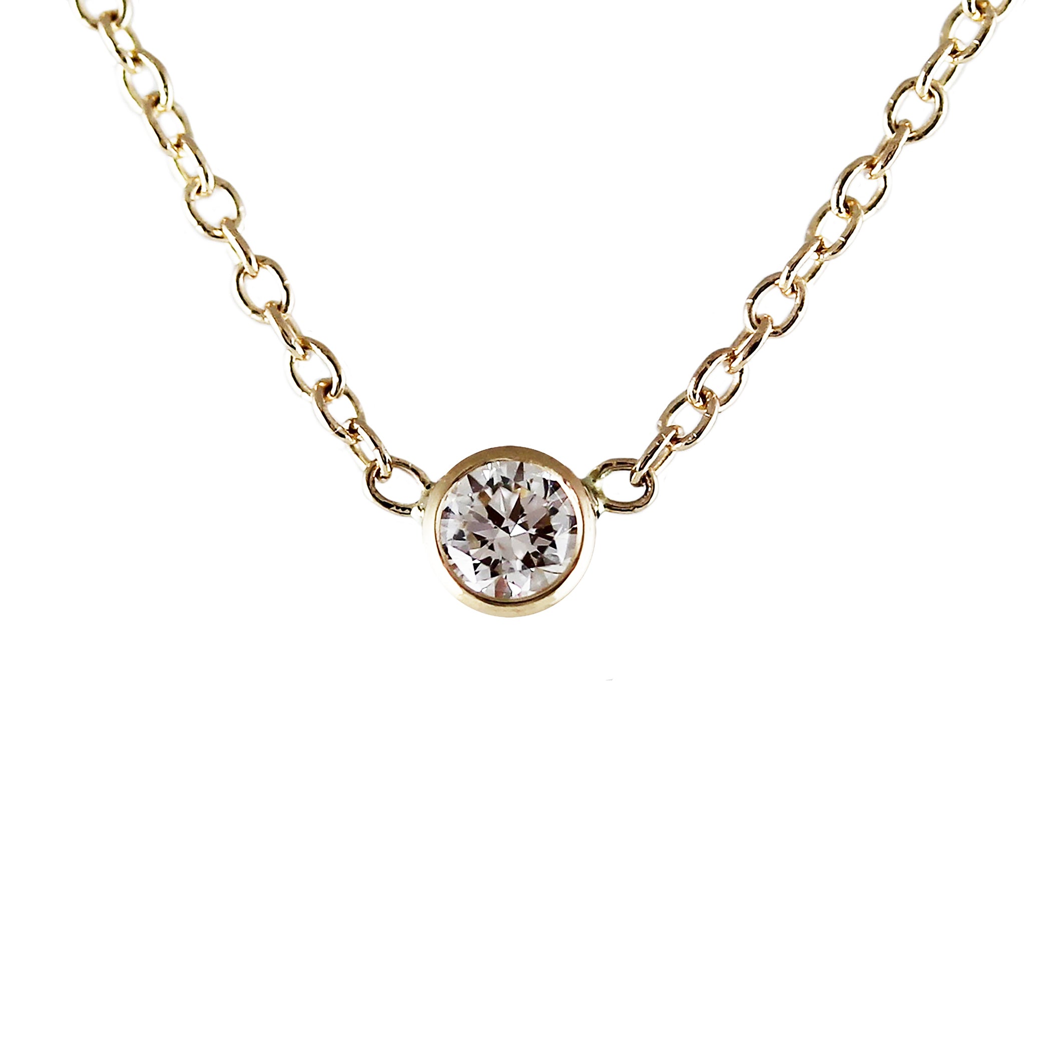 3 MM WHITE DIAMOND NECKLACE