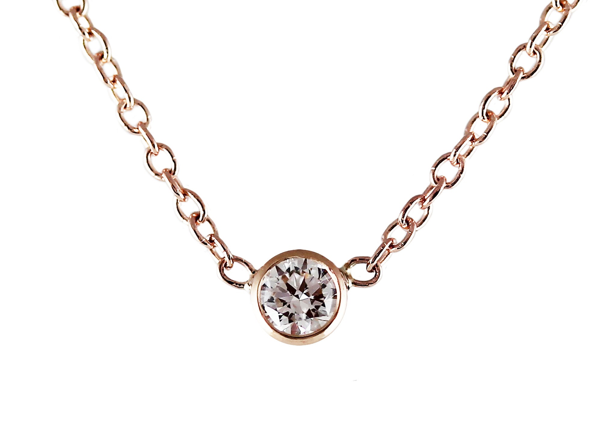 3 MM WHITE DIAMOND NECKLACE