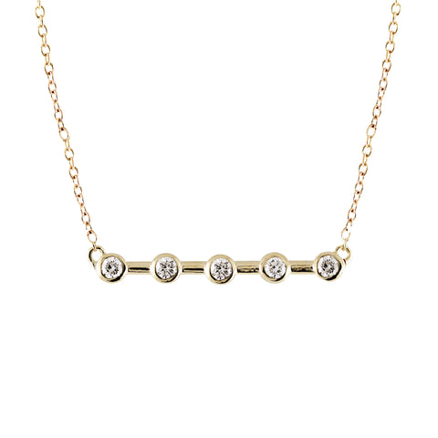 14K CIRCLE WITH TRIPLE PEARLS NECKLACE