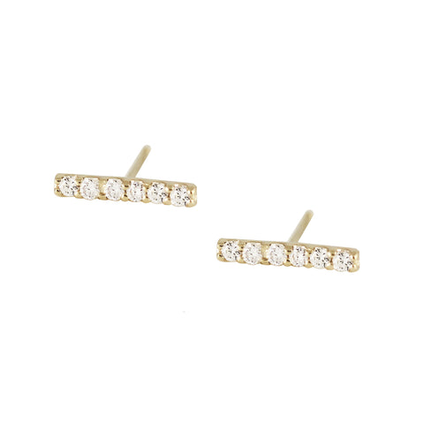 14K FOUR ROWS DIAMOND PAVE AND GOLD "J" HOOPS