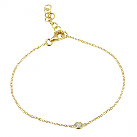 14K SINGLE BEZEL SET DIAMOND BRACELET