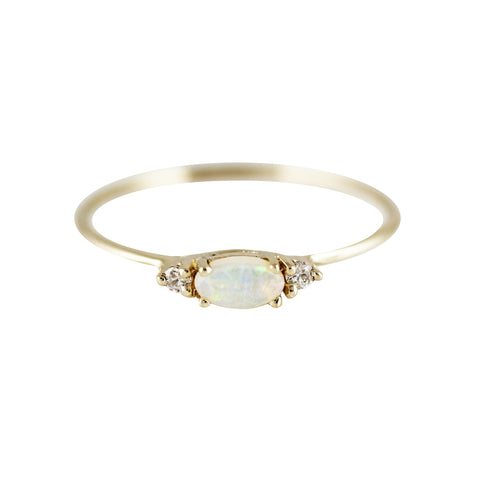 DUOPLO OPAL SILVER RING