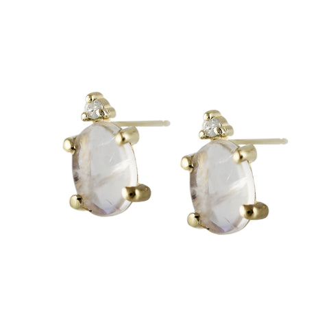 SLIP ON OPAL SILVER STUDS